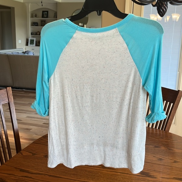 Comfy Flowy Hippie Top LOVE Ragland Sleeve - Picture 5 of 7